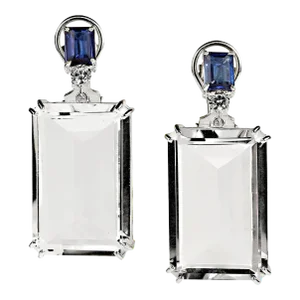 AJD Contemporary Crystal and Kyanite Dangle Earrings - 2 Pieces