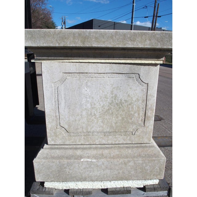 Pair of Large Italian Neoclassical Style Pedestals in Carved Limestone For Sale - Image 14 of 18