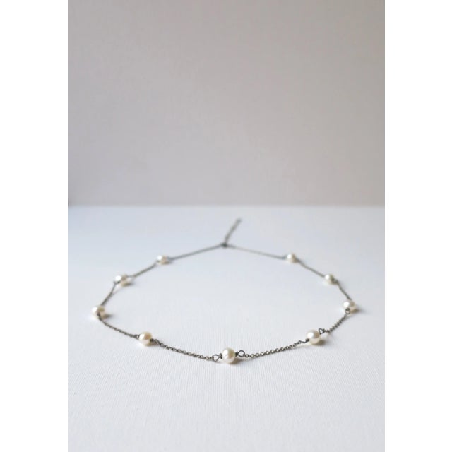 Late 20th Century Pearl Necklace Collar Choker Adjustable For Sale - Image 5 of 10