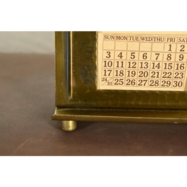 Brass Roycroft Arts & Crafts Brass Finished Hammered Copper Letter Rack With Calendar Frame or Picture Frame For Sale - Image 8 of 16