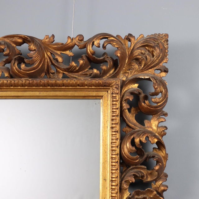 Baroque Style Carved and Gilded Mirror For Sale - Image 6 of 10