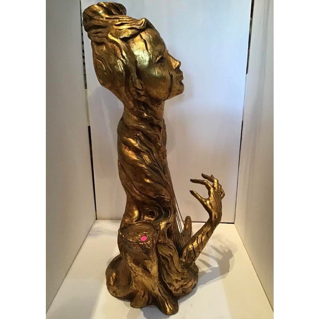 Mid Century Regency Arp Pixie Gold Nymph Statue For Sale - Image 4 of 8
