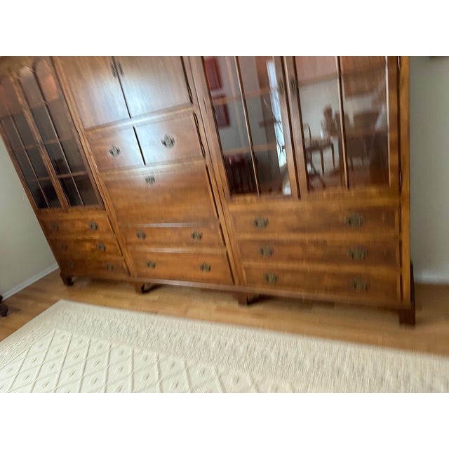 Stunning Antique Wall Unit by Milling Road Furniture W/Desk For Sale - Image 4 of 11