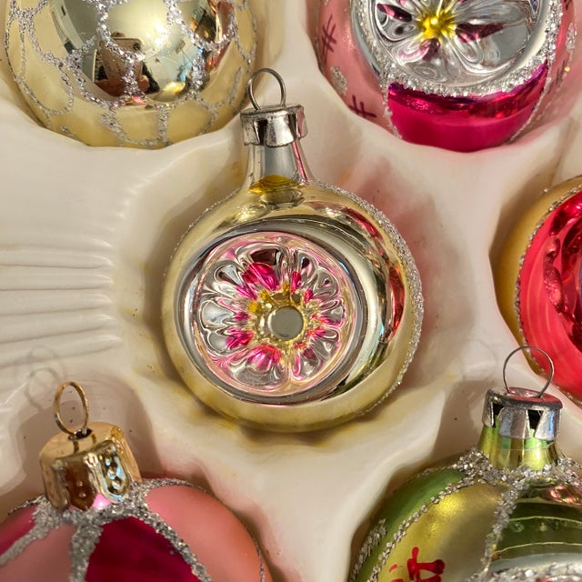 Vintage German Glass Christmas Tree Ornaments - Set of 8 For Sale - Image 4 of 18