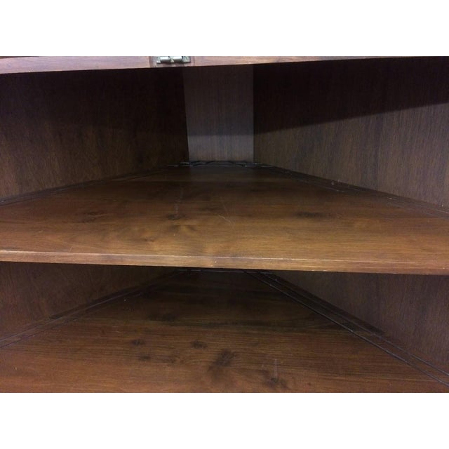 Brown Vintage Corner Cabinet, Cherry Cabinet For Sale - Image 8 of 11