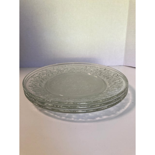 Victorian Vintage Fantasia Princess House Clear & Frosted Glass Dinner Plates Set of 3 For Sale - Image 3 of 7