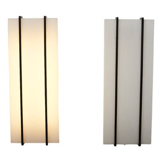 Wall Lamps with Metal Holder and Black Metal Trim, Set of 2 For Sale