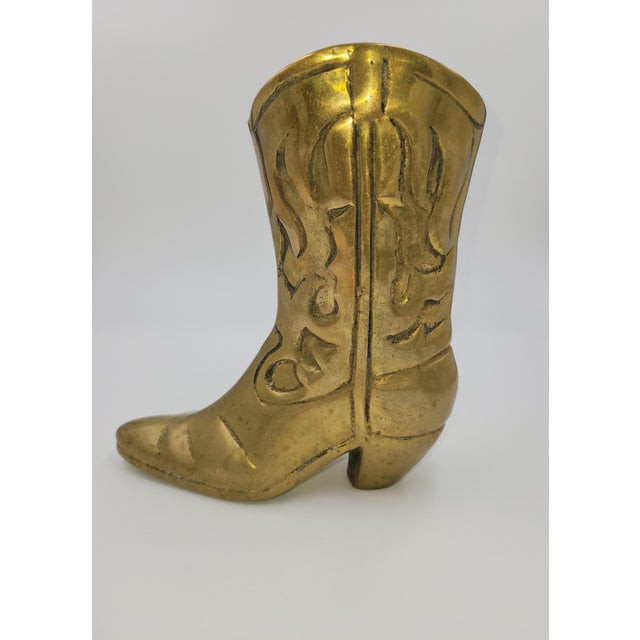 1970s Brass Cowboy Boot Vase Chairish