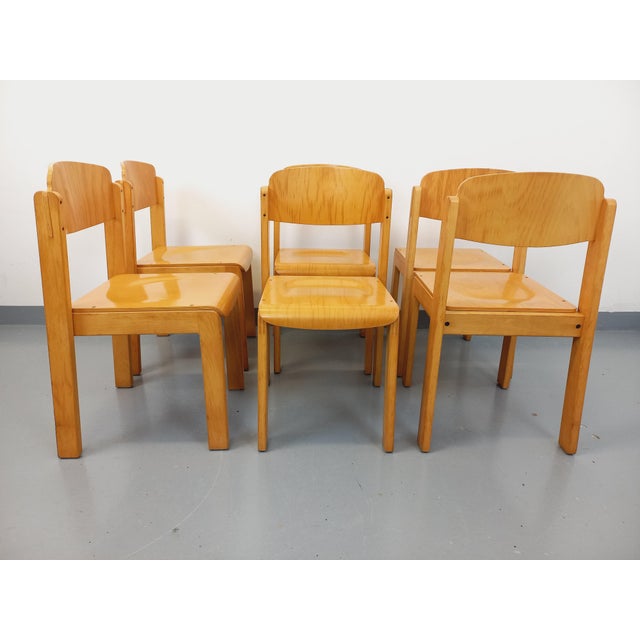 Vintage Beechwood Chairs, 1970s, Set of 6 For Sale - Image 4 of 18