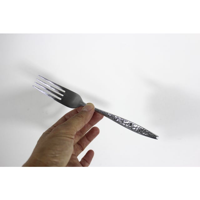 1970s Mid Century Modern Japanese Stainless Steel Brutalist Flatware Set- 19 Pieces For Sale - Image 9 of 10