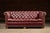 English Vintage Tufted Leather Chesterfield Sofa in Burgundy For Sale - Image 3 of 11