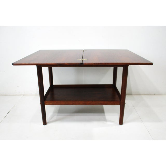 Grete Jalk Rosewood Swivel Top Side Table or Coffee Table by Poul Jeppesens Denmark For Sale - Image 12 of 12