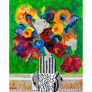 Carolyn Shultz | Original Abstract Floral Still Life | Postcards From Morocco Series | Dreaming of Tangiers For Sale