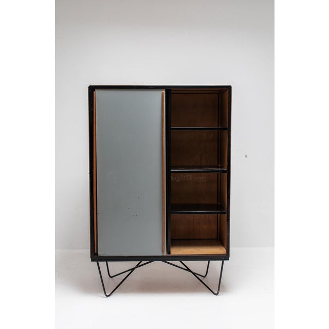Blue Mid-Century Cabinet by Willy Van Der Meeren for Tubax For Sale - Image 8 of 11
