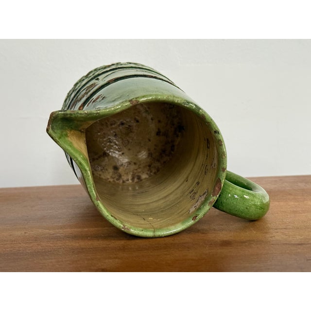 Early 20th Century Rustic Green European Pitcher For Sale - Image 10 of 12