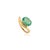 Art Deco Designer 2.43 Carat Genuine Emerald Wave Chunky 14k Gold Ring Size 7 For Sale - Image 3 of 13