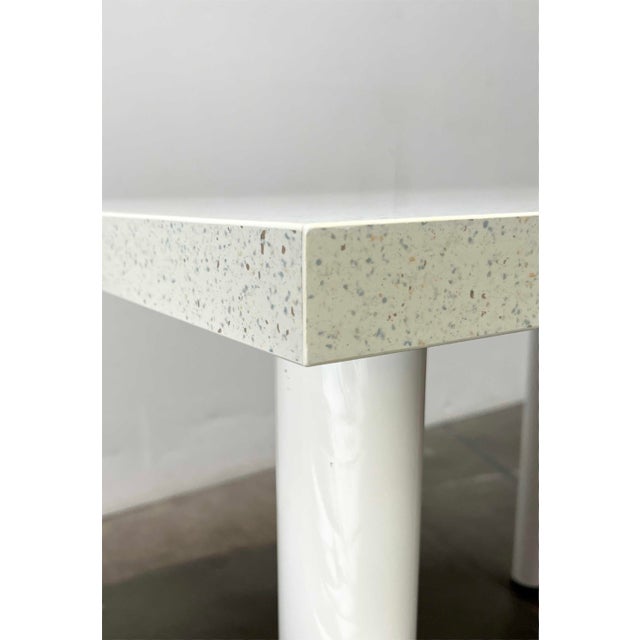 Metal Vintage Italian Postmodern Dining Table with Terrazzo Style Surface, 1980s For Sale - Image 7 of 18