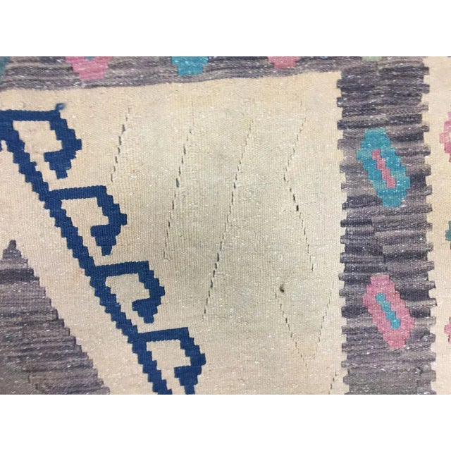 Vintage Turkish Wool Kilim Rug For Sale - Image 6 of 10
