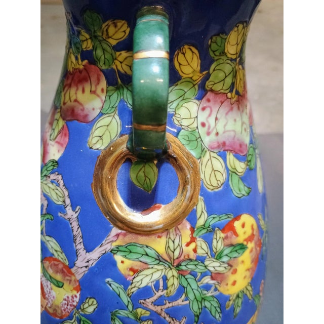 Royal Blue 1980s Andrea by Sadek Pomegranate Vase For Sale - Image 8 of 10