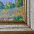 Vibrant impressionist landscape painting, reminiscent of California school art, features a mountain vista with a detailed...