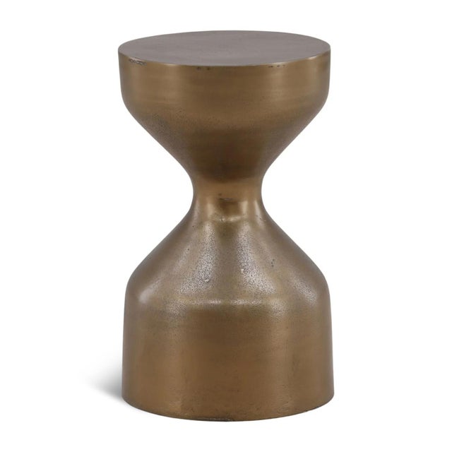 Brass Finish Modern Hourglass Side Table For Sale - Image 9 of 9