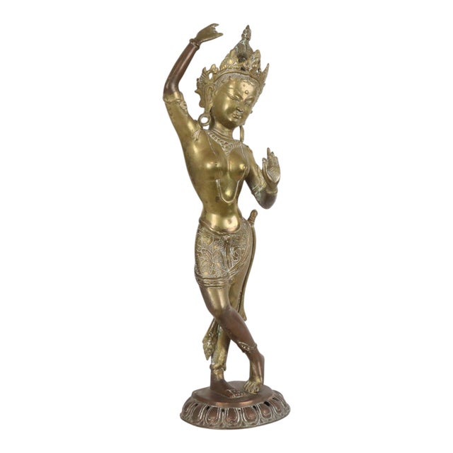 A magnificent, large brass sculpture of Mayadevi (the mother of the Buddha), dating from the second half of the 20th...