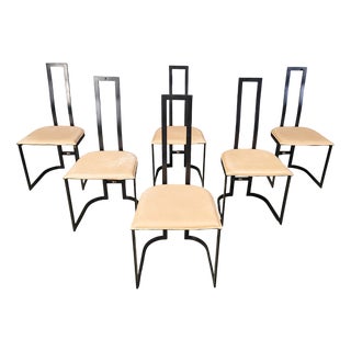 Postmodern Dining Chairs by Gastone Rinaldi for Thema, Italy, 1980s, Set of 6 For Sale