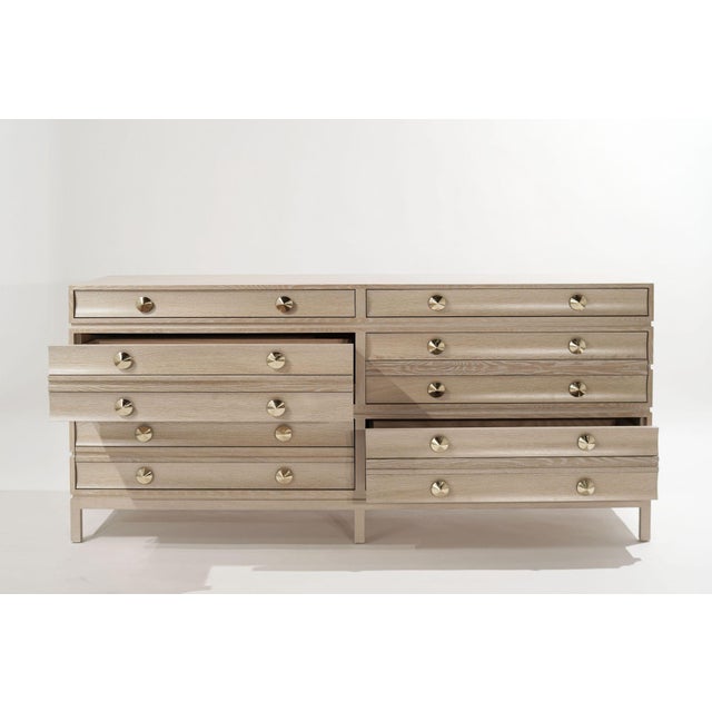 Modern Stacked Dresser in Limed Oak For Sale - Image 3 of 17