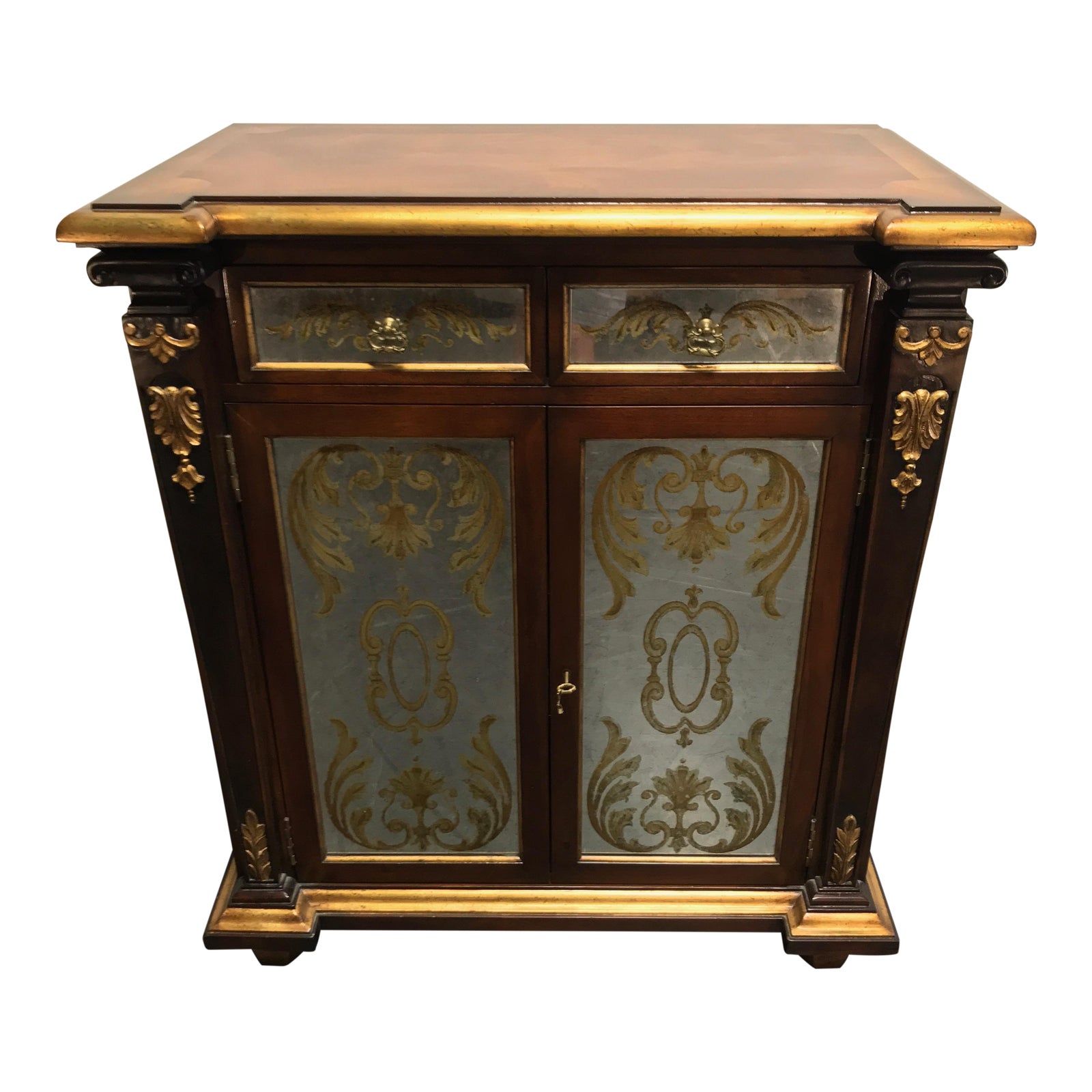 Monarch Fine Furniture for Century Empire Style Inlaid Mahogany Console