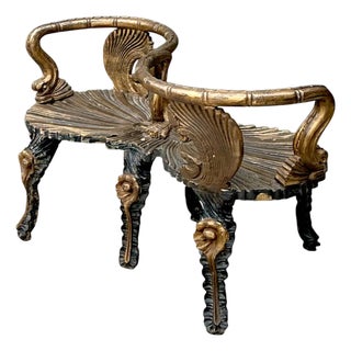 Vintage Gilt Carved Grotto Tete-a-Tete For Sale