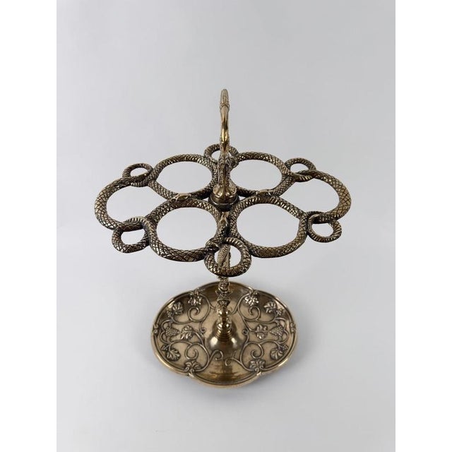 Art Nouveau Style Brass Umbrella and Walking Stick Stand with Intertwined Snakes, 1970s For Sale - Image 11 of 18