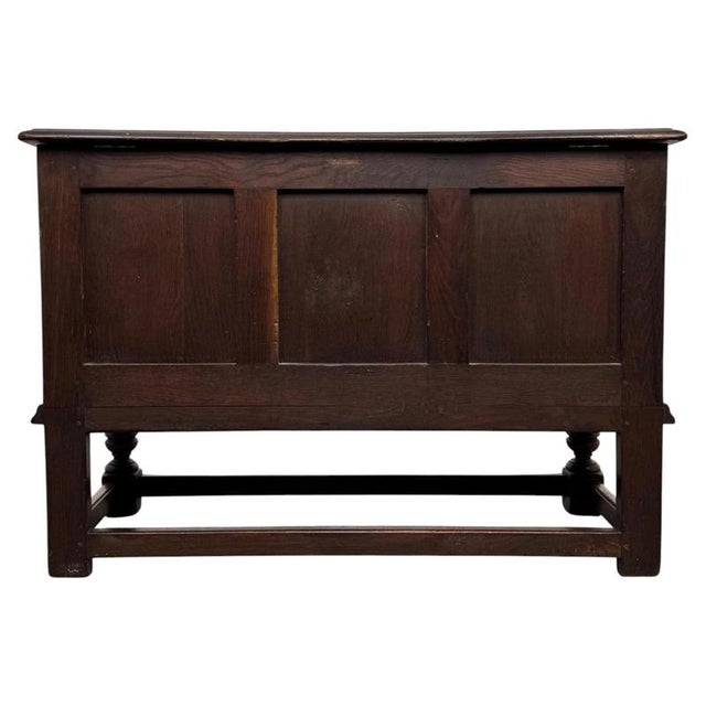 Wood Antique English Oak Blanket Box, 1900s For Sale - Image 7 of 11