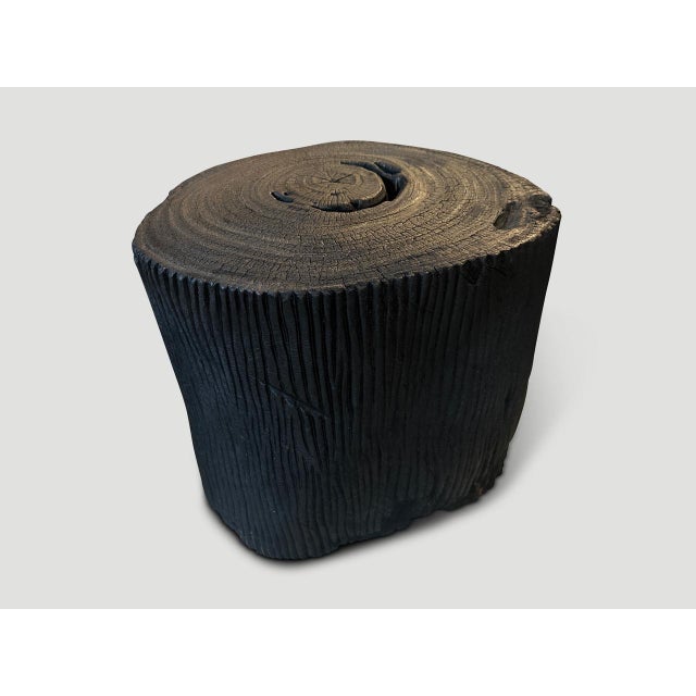 Contemporary Andrianna Shamaris Large Charred Side Table For Sale - Image 3 of 6