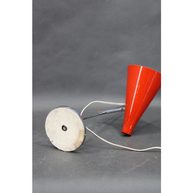 Metal Red Chrome Table Lamp by Josef Hurka, Former Czechoslovakia, 1970s For Sale - Image 7 of 11