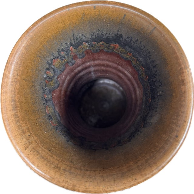1970s Oversized 17" Vintage Japanese Studio Pottery Floor Vase - Flawless Kuro-Tanba Ware, Six Ancient Kilns, Loop Handles, Wabi-Sabi Decor For Sale - Image 5 of 6
