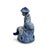 Chinoiserie Vintage 14 Inch Blue & White Porcelain Seated Chinese Scholar Statue Holding Scroll For Sale - Image 3 of 4