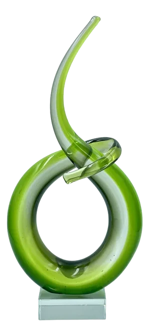 Italian Abstract Green Murano Glass Twist Sculpture, 1960s