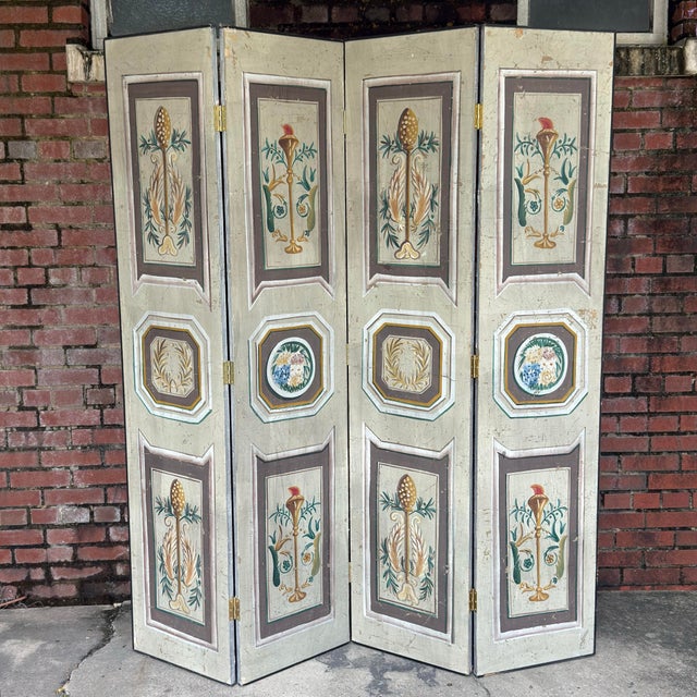 Mid-Century Modern Mid 20th Century Continental Trompe L’Oeil Louis XVI Screen / Room Divider For Sale - Image 3 of 12