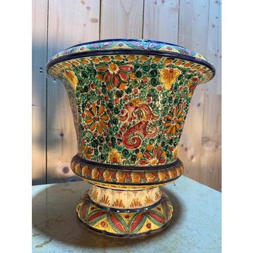 Desvres Masse Frère Earthenware Cachepots, Set of 2 For Sale - Image 3 of 9