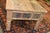 1980s 1980s Rustic Carved Panel Tan Wood Coffee Table W/ Aqua / Brown Bleached Indian For Sale - Image 5 of 16