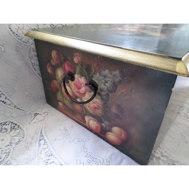 Vintage Wood Keepsake / Storage Box With Kittens in Flowers For Sale In Columbia, SC - Image 6 of 10