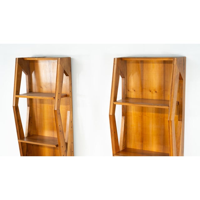 Mid-Century Italian Wall Units in Walnut, 1970s, Set of 2 For Sale - Image 16 of 18