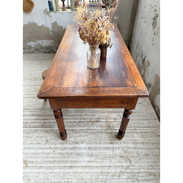Antique Farmhouse Table in Walnut, 1900s For Sale - Image 14 of 18