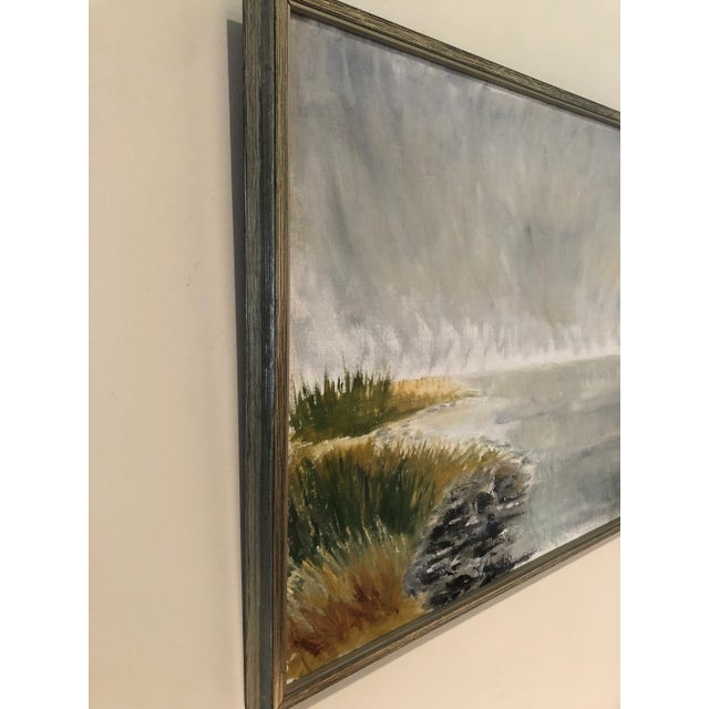 Mid 20th Century Vintage Swedish Coastal Painting For Sale - Image 4 of 9