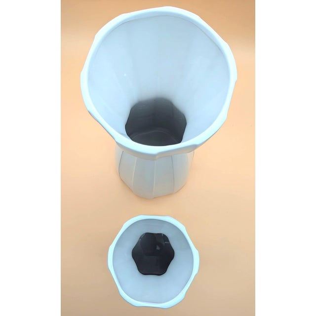 White 1990s Jonathan Adler "Raya" Ceramic Vases Designed for Umbra, Set of 2 For Sale - Image 8 of 10