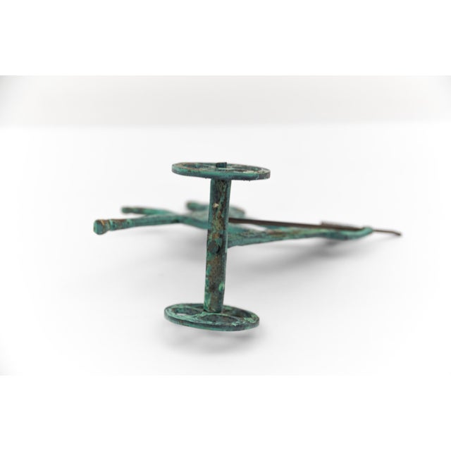 Metal Bronze Sculpture Athena Minerva with Spear on Chariot, 1960s Mid-Century Modern, 1960s, Bronze For Sale - Image 7 of 8