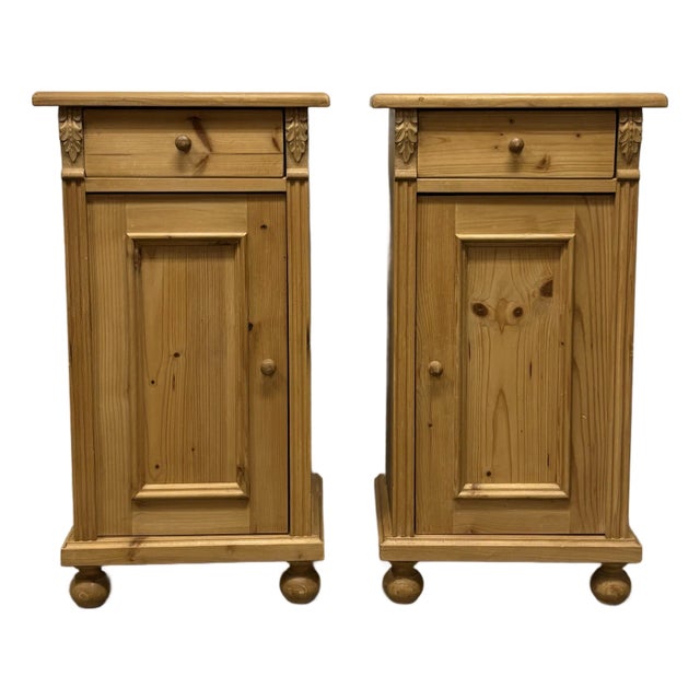 Vintage European Pine Nightstands For Sale