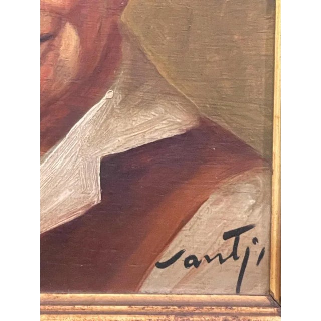 Portrait, 20th Century, Oil Painting on Panel, Framed For Sale - Image 3 of 6