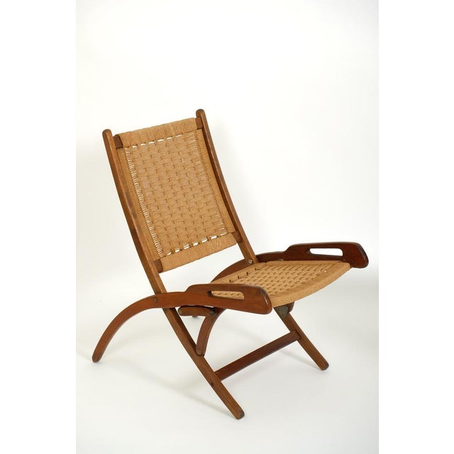 Mid-Century Modern Wooden and Paper Cord Folding Chairs, Former Yugoslavia, 1970s, Set of 2 For Sale - Image 11 of 18