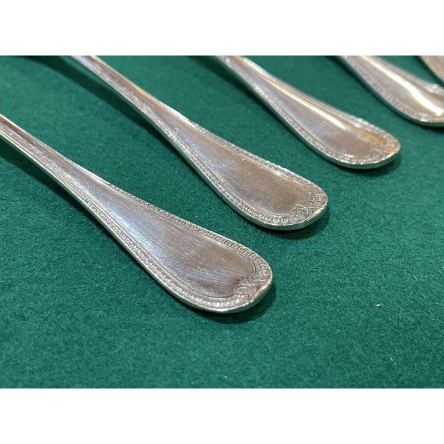 Silver-Plated Fish Forks with Malmaison Pattern from Christofle, Set of 5 For Sale - Image 4 of 6